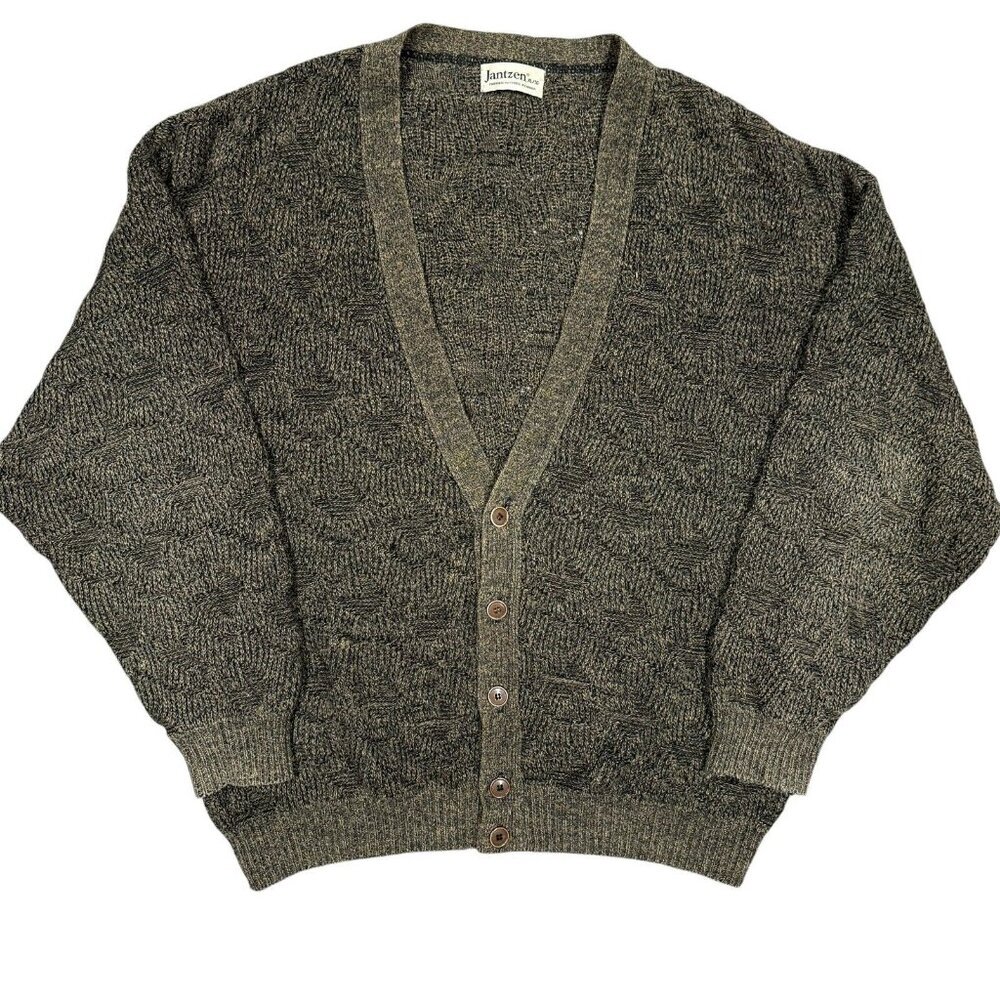 Vintage 1980s Jantzen Mohair Wool Blend Knit Cardigan Made in Canada XL